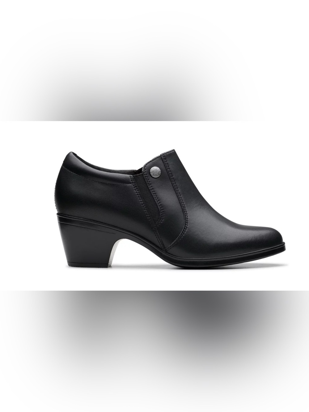 Clarks Black Low Block Heels Size 8.5 - Picture 5 of 16